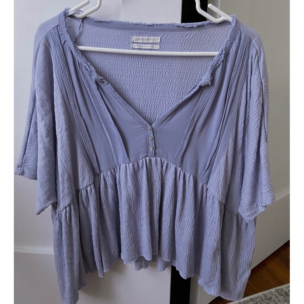 Blue Babydoll Blouse Urban Outfitters